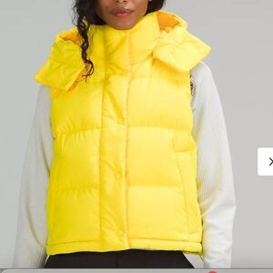 LULULEMON WUNDER Puff CROPPED vest SONIC YELLOW SIZE 4  Size 6 PERFECT Gorgeous